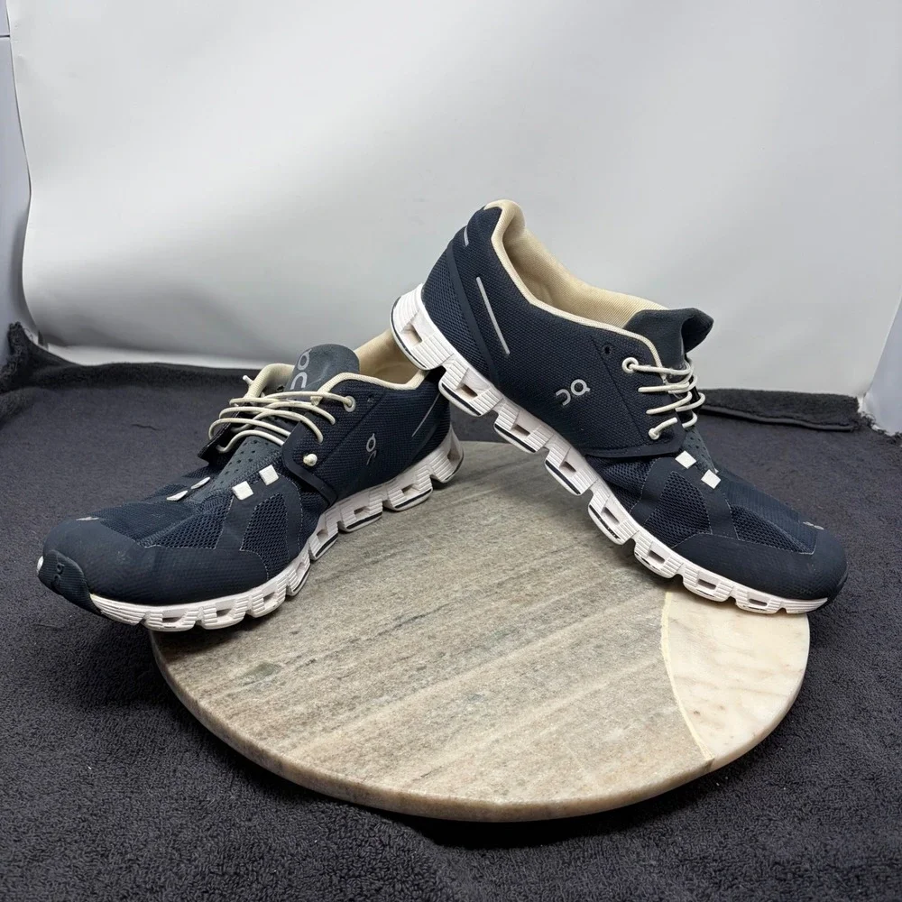 On Cloud 5 Mens 11.5 Running Shoes Midnight Navy Blue White Active Sneaker Tech